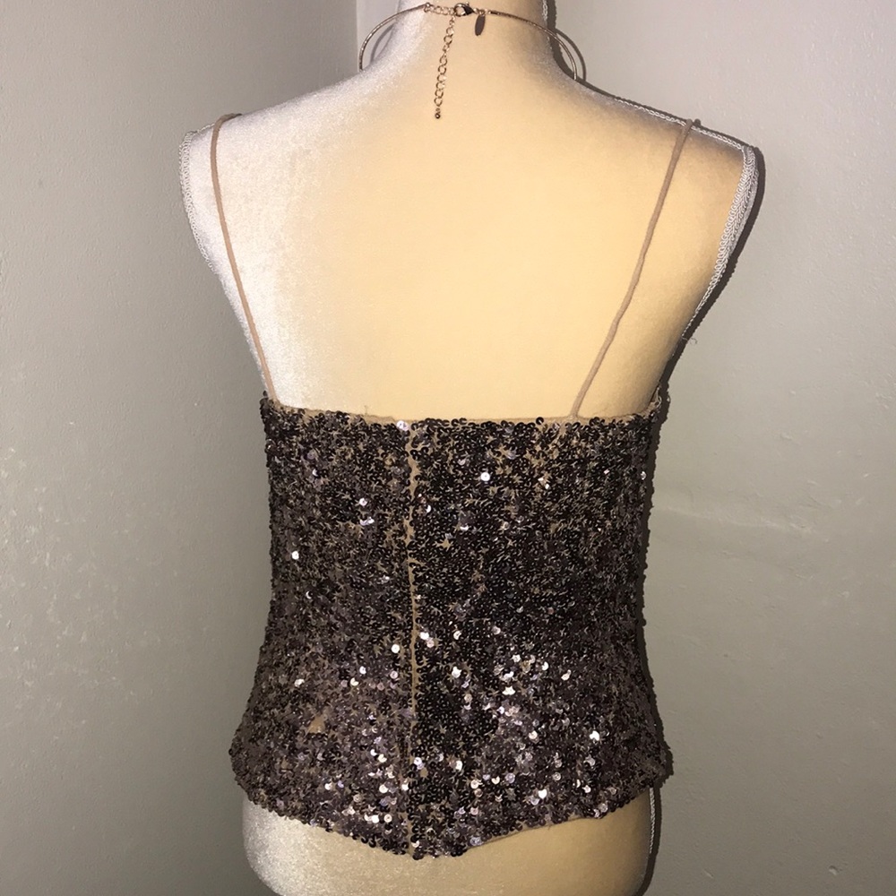 Mint Elegant Brown Cache Sparkly Top Silk - image 2
